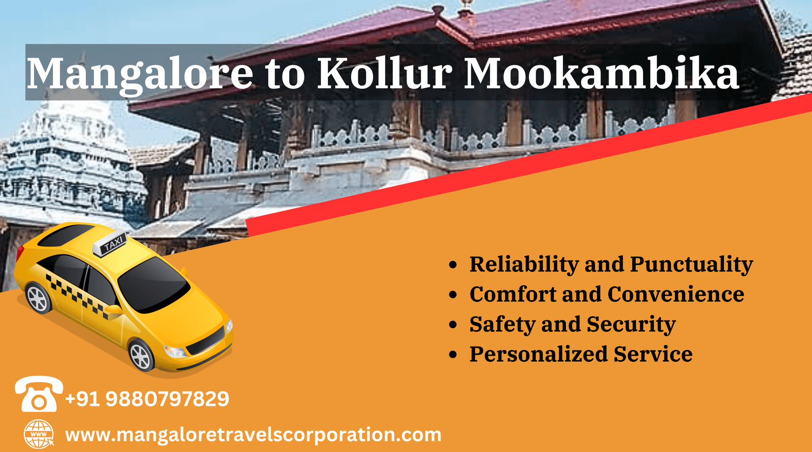 Mangalore to Kollur Mookambika Cabs & Taxi Service